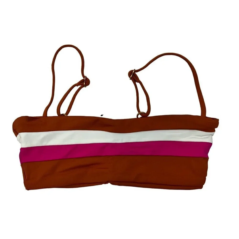 L*Space Women’s Rebel Stripe Bikini Top Multicolor Size XS New